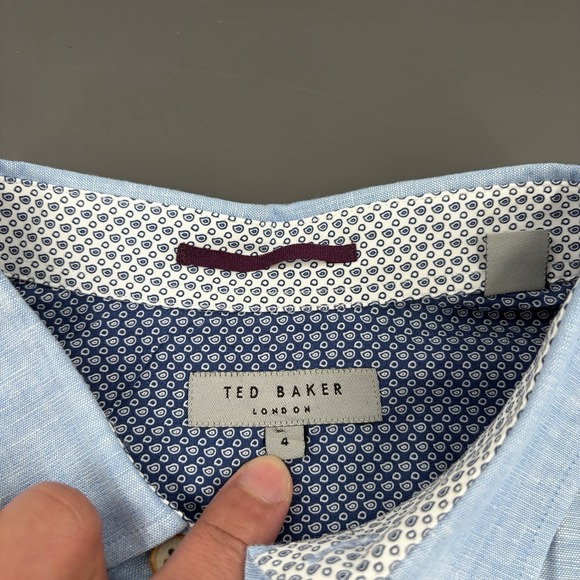 Ted Baker Romeos Men's Linen & Cotton Button-Up Shirt Lot Of 2 Ted Size 4 / US L - Picture 6 of 16